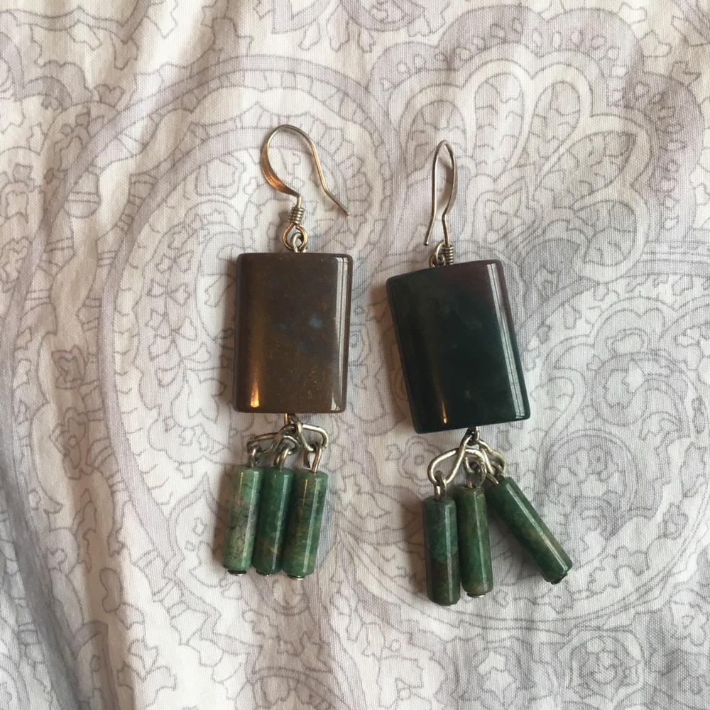 Jade drop earrings